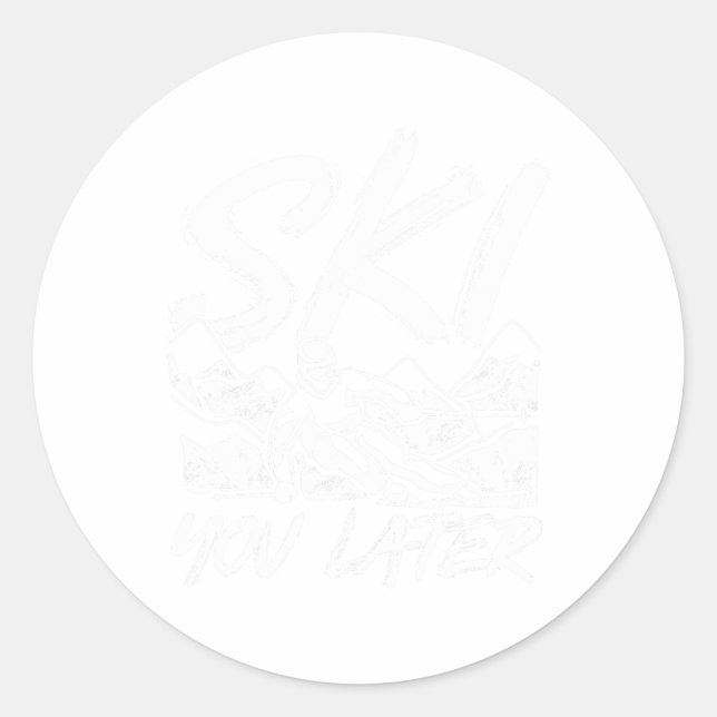 Ski You Later  Runder Aufkleber (Vorderseite)