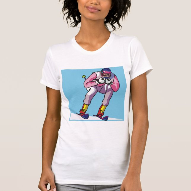 Skiabfahrt Frauen T - Shirt (Vorderseite)