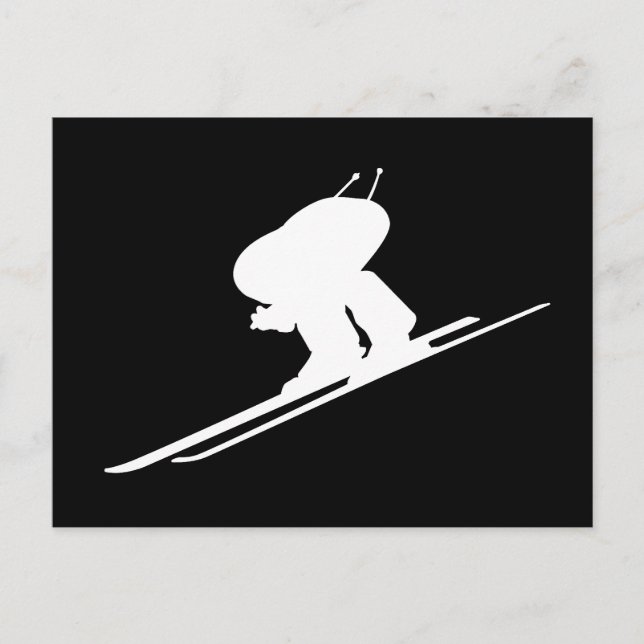 Skiabfahrt Postkarte (Vorderseite)