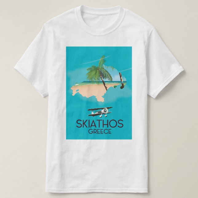 Skiathos Griechenland Reiseplakat T-Shirt (Design vorne)