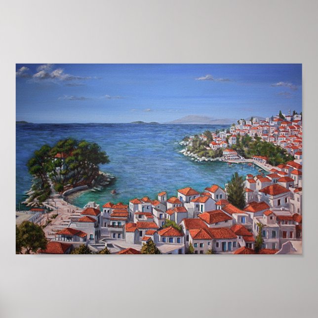 Skiathos Hafen 1(light) Poster (Vorne)