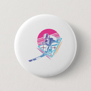Skiausflug Skifahren Retro Vintage 80er 90er  Button