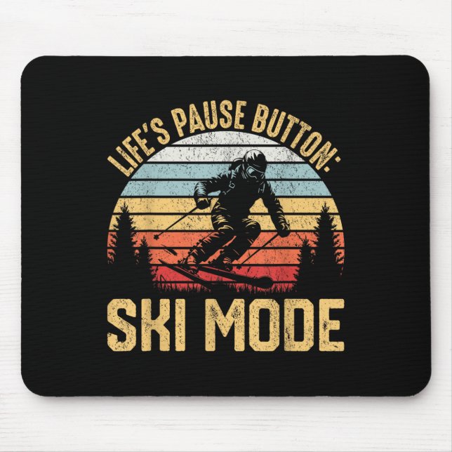 Skibegeisterte im Retro-Programm Mousepad (Vorne)