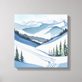 Skiberg Wasserfarbe Leinwanddruck