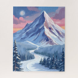 Skiberg Winter Natur Landschaftsmalerei Puzzle