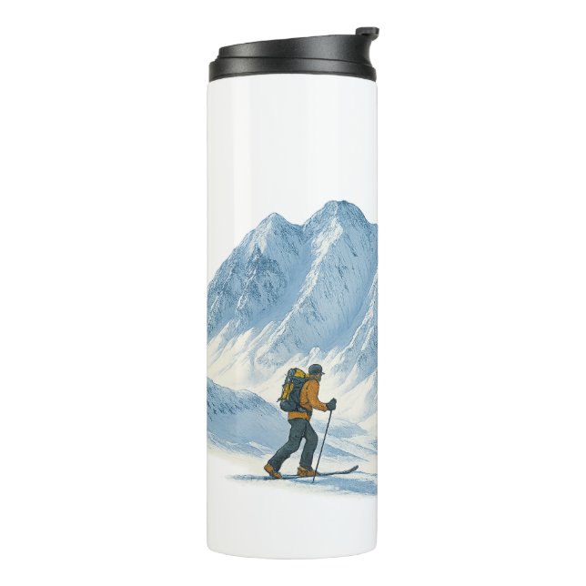 Skibergsteiger-Kaffeetasse Thermosbecher (Nach links gedreht)