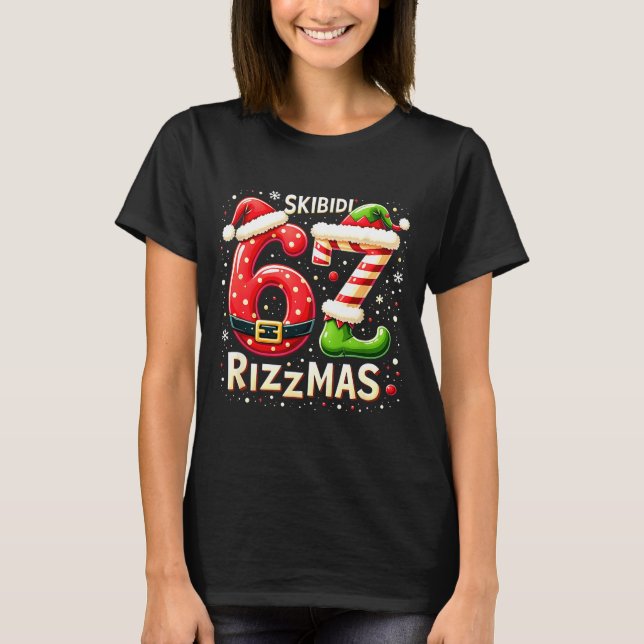 Skibidi 67 Rizzmas Christmas Meme Funny Elf Santa  T-Shirt (Vorderseite)