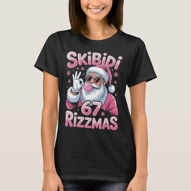 Skibidi 67 Rizzmas Christmas Santa T-Shirt (Vorderseite)