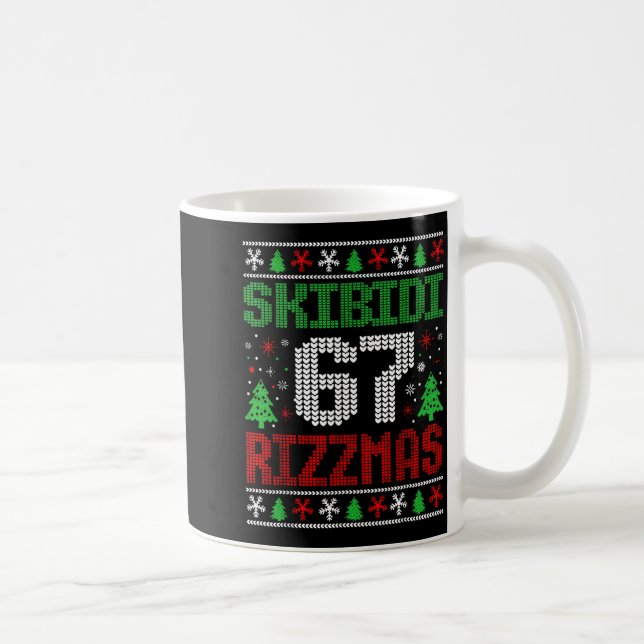 Skibidi 67 Rizzmas Funny Six Seven Meme Christmas  Kaffeetasse (Rechts)
