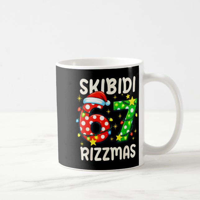 Skibidi 67 Rizzmas Funny Six Seven Meme Christmas  Kaffeetasse (Rechts)