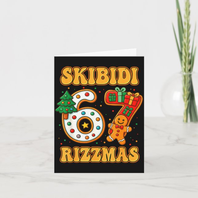 Skibidi 67 Rizzmas Funny Six Seven Meme Christmas  Karte (Vorderseite)