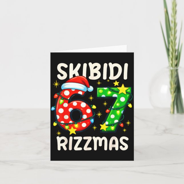 Skibidi 67 Rizzmas Funny Six Seven Meme Christmas  Karte (Vorderseite)