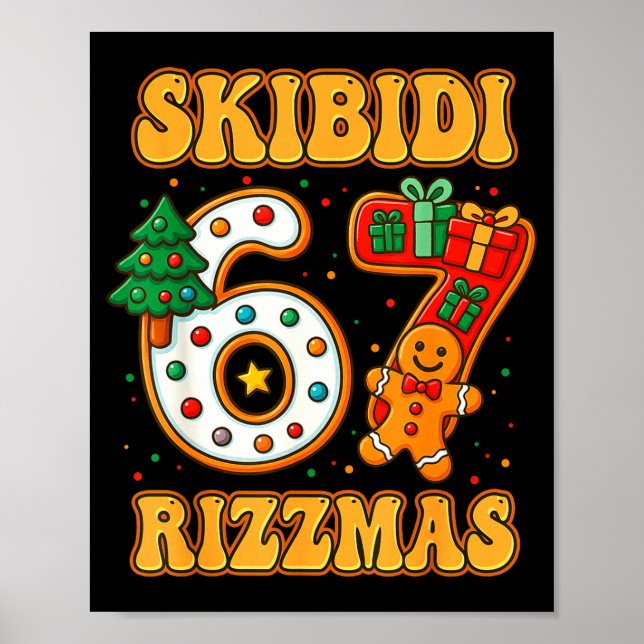 Skibidi 67 Rizzmas Funny Six Seven Meme Christmas  Poster (Vorne)