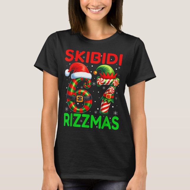Skibidi 67 Rizzmas Funny Six Seven Meme Christmas  T-Shirt (Vorderseite)