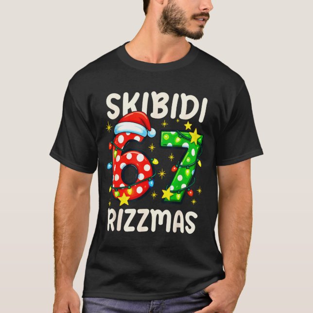 Skibidi 67 Rizzmas Funny Six Seven Meme Christmas  T-Shirt (Vorderseite)