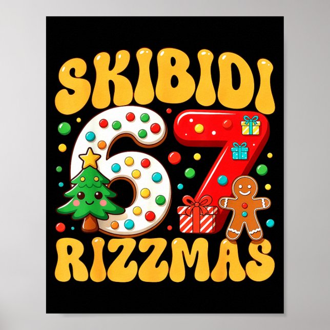 Skibidi 67 Rizzmas Six Seven Meme Christmas Boys G Poster (Vorne)