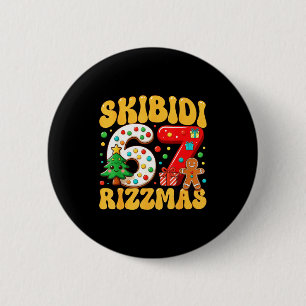 Skibidi 67 Rizzmas Six Seven Meme Weihnachten Jung Button