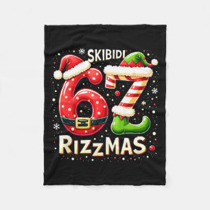 Skibidi 67 Rizzmas Weihnachtsmeme Lustiger Elf San Fleecedecke