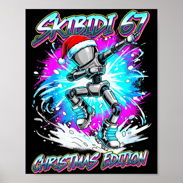 Skibidi 67 Weihnachtsedition Tanz  Poster (Vorne)