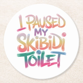 Skibidi Break Moment Runder Pappuntersetzer