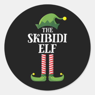Skibidi Elf Shirt Matching Family Group Funny Chri Runder Aufkleber