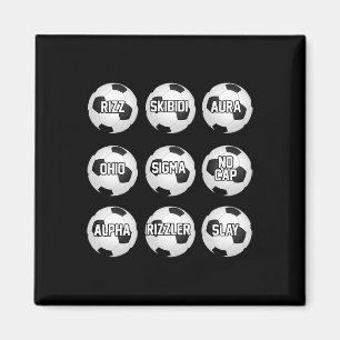 Skibidi Fußball Rizzler Sigma Junge Rizz Fußball L Magnet