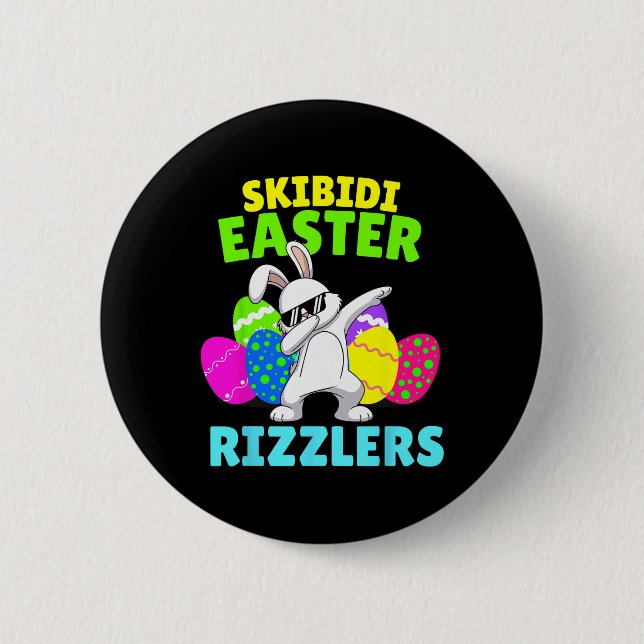 Skibidi Ostern - Funny Easter Rizzler Gen Alpha Sl Button (Vorderseite)