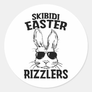 Skibidi Ostern Rizzlers Sonniges Gesicht mit Sonne Runder Aufkleber