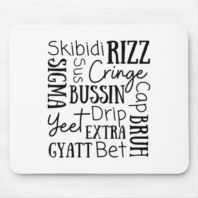 Skibidi Rizz Funny Kids Rizz Bussin Gen Z Christma Mousepad (Vorne)
