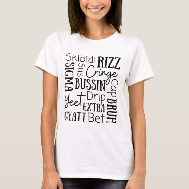 Skibidi Rizz Funny Kids Rizz Bussin Gen Z Christma T-Shirt (Vorderseite)