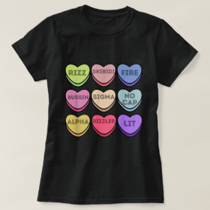 Skibidi Rizz Hearts   Funny Valentine T-Shirt