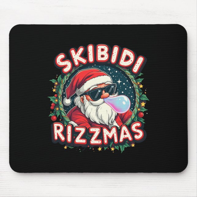 Skibidi Rizzm Celebration Frohe Weihnachten Funny  Mousepad (Vorne)