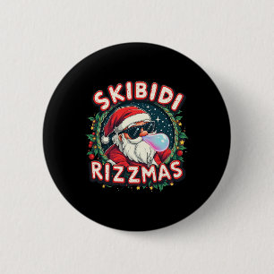 Skibidi Rizzm Feier Frohe Weihnachten Lustiger Sa Button
