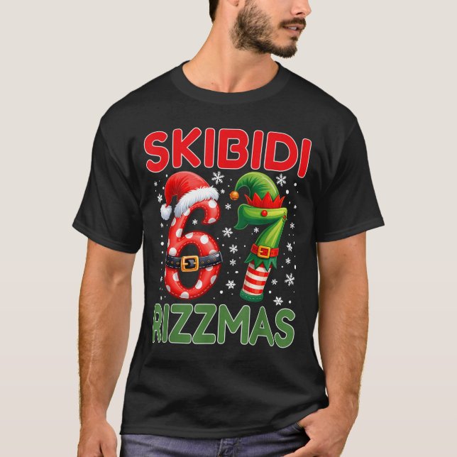 Skibidi Rizzmas 67 Christmas Six Seven Xmas Funny  T-Shirt (Vorderseite)