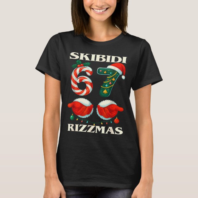 Skibidi Rizzmas 67 Christmas Six Seven Xmas Funny  T-Shirt (Vorderseite)