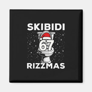 Skibidi Rizzmas 67 Lustige Toilette Santa 6 7 Xmas Magnet