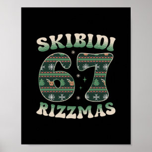 Skibidi Rizzmas 67 Six Seven Meme Hässliches Weihn Poster
