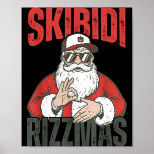 Skibidi Rizzmas 6 7 Weihnachten Santa Claus Sechs  Poster