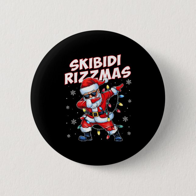 Skibidi Rizzmas Christmas Rizz Santa Claus Charism Button (Vorderseite)