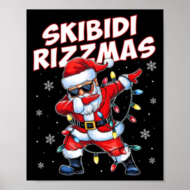 Skibidi Rizzmas Christmas Rizz Santa Claus Charism Poster (Vorne)