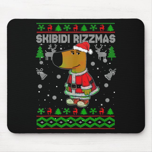 Skibidi Rizzmas Christmas Rizz Santa Ugly Christma Mousepad (Vorne)