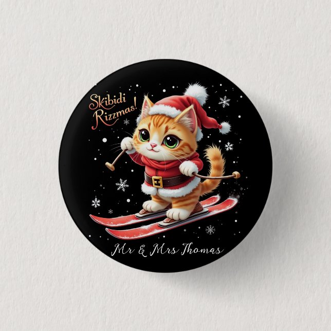 Skibidi Rizzmas Das ultimative Weihnachtsmädchen Button (Vorderseite)