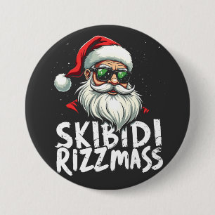 Skibidi Rizzmas Funny Gen Alpha Slang Weihnachten Button