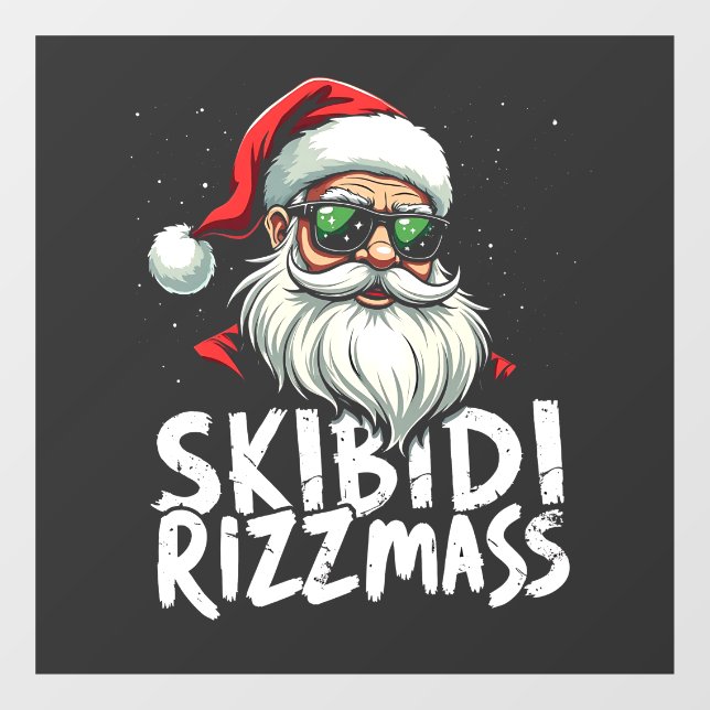 Skibidi Rizzmas Funny Gen Alpha Slang Weihnachten Fensteraufkleber (Blatt)