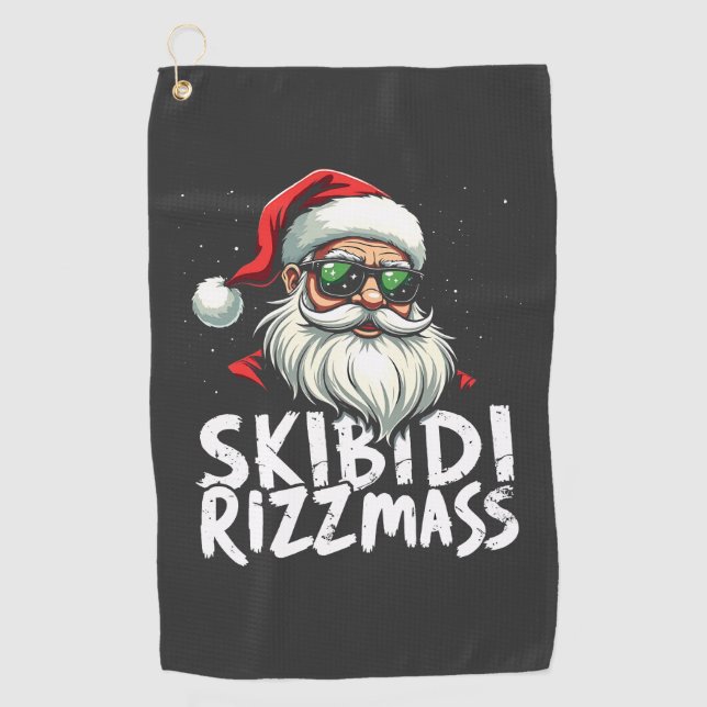 Skibidi Rizzmas Funny Gen Alpha Slang Weihnachten Golfhandtuch (Vorderseite)