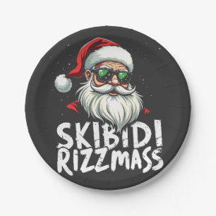 Skibidi Rizzmas Funny Gen Alpha Slang Weihnachten Pappteller