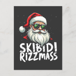Skibidi Rizzmas Funny Gen Alpha Slang Weihnachten Postkarte