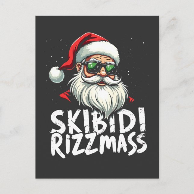 Skibidi Rizzmas Funny Gen Alpha Slang Weihnachten Postkarte (Vorderseite)