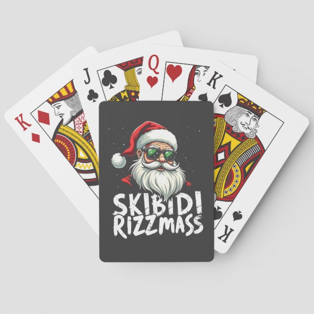 Skibidi Rizzmas Funny Gen Alpha Slang Weihnachten Spielkarten (Rückseite)