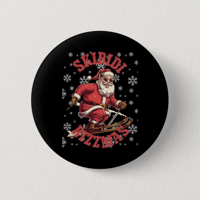 Skibidi Rizzmas Funny Splash & Spa Tamaro Button (Vorderseite)